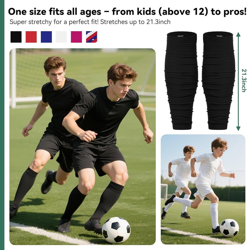 Zando Leg Compression Sleeves for Men – Football Shin Guard Grip Pre Cut Soccer Socks For Calf Support Muscle Recovery - Image 4